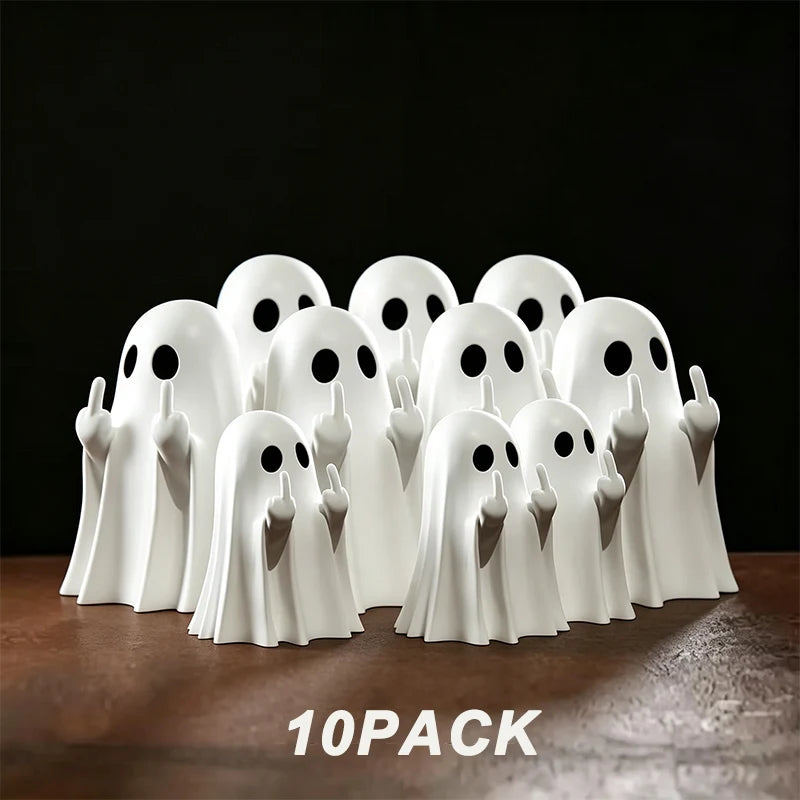 Ghost Figurine (Funny Gesture) – Spooky Shelf &amp; Mantel Decor