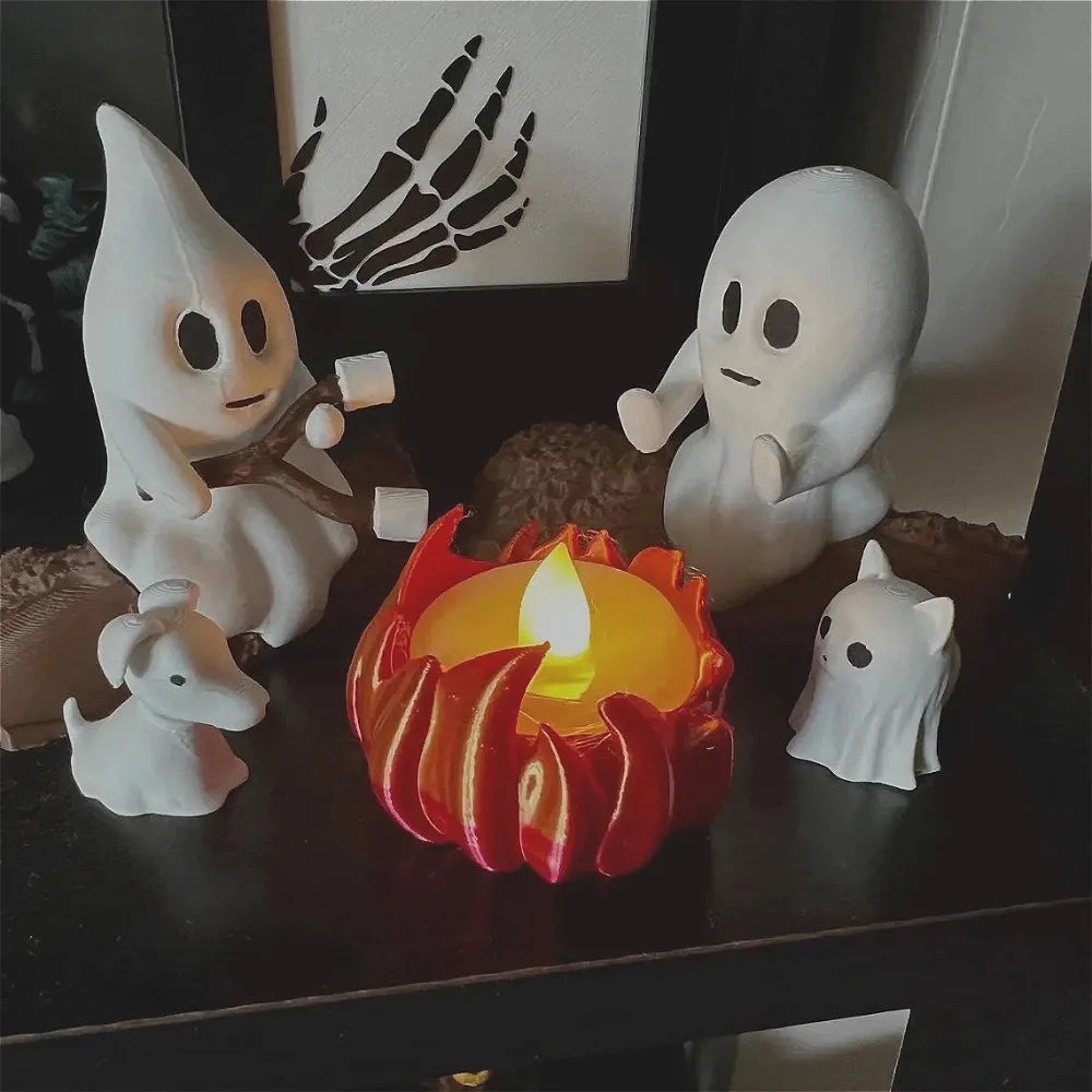 Ghost campfire decor set outdoor halloween props