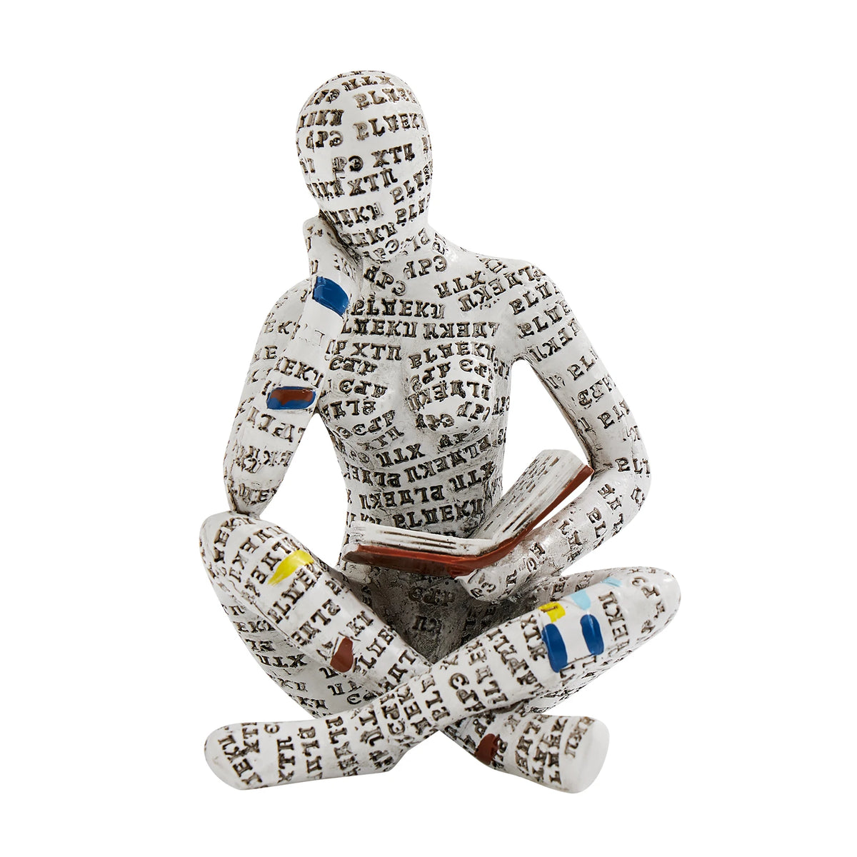 Reading woman resin statue desk sculpture