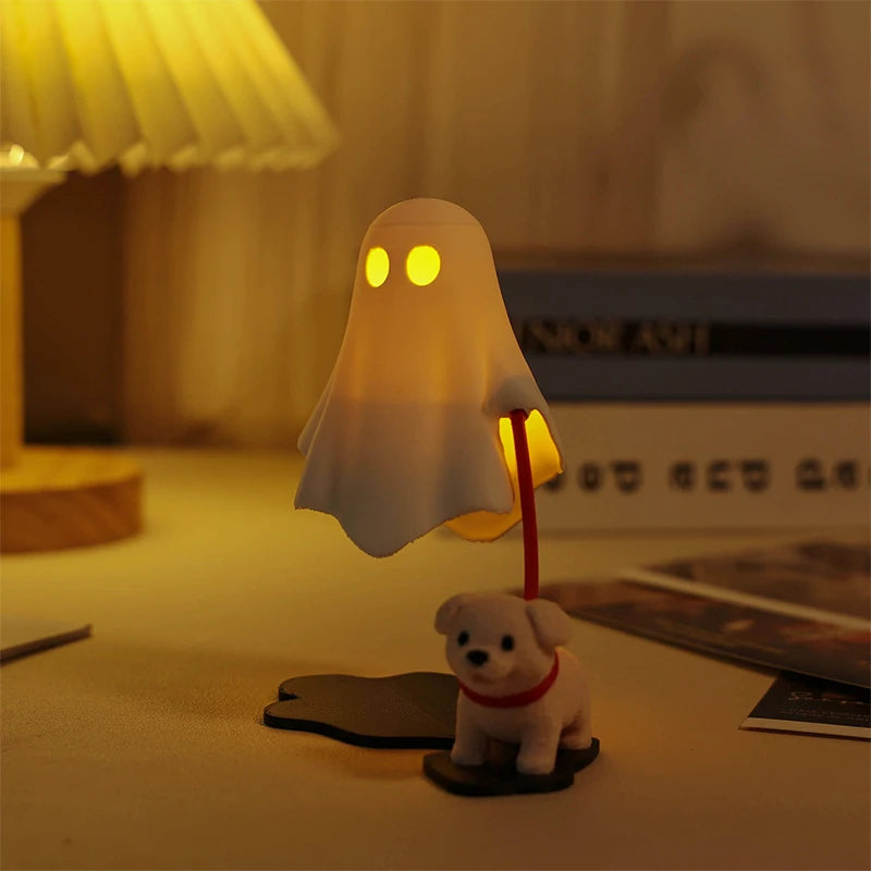 Ghost with dog figurine 3d printed statue