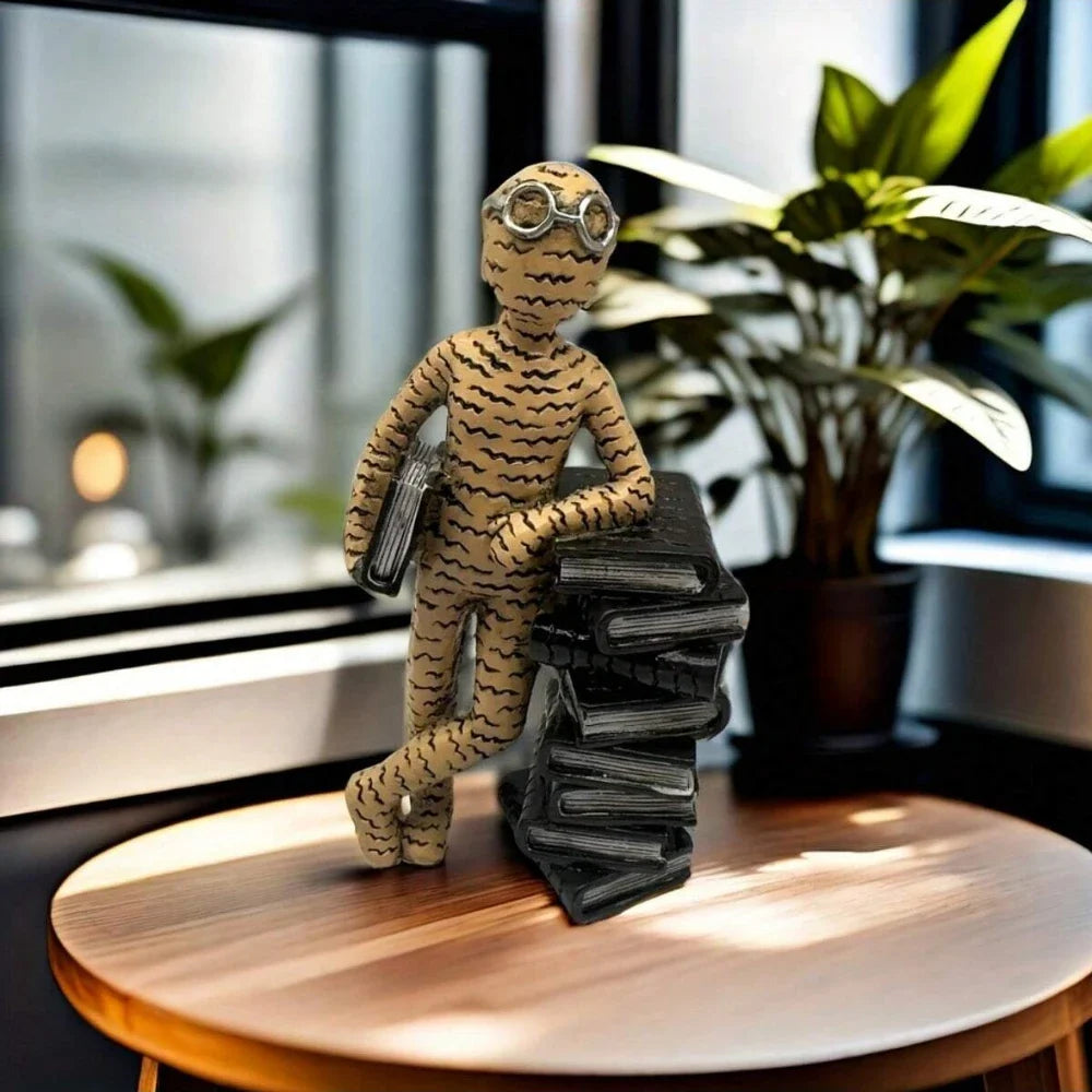 Minimalist abstract reader statue resin sculpture