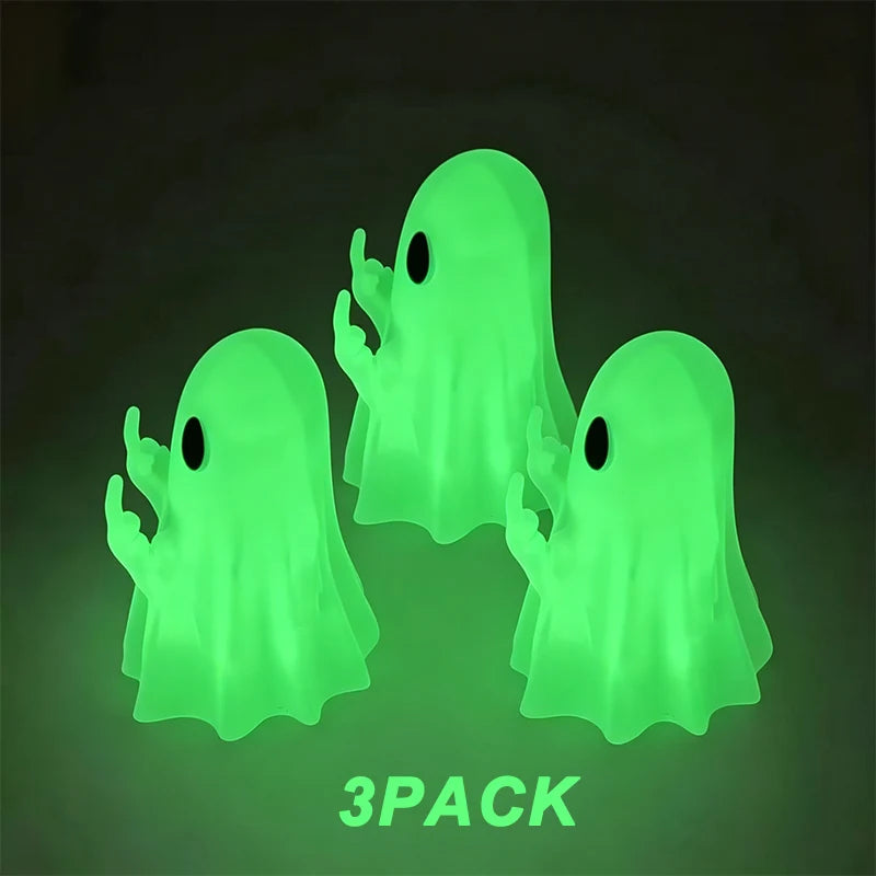 Ghost Figurine (Funny Gesture) – Spooky Shelf &amp; Mantel Decor