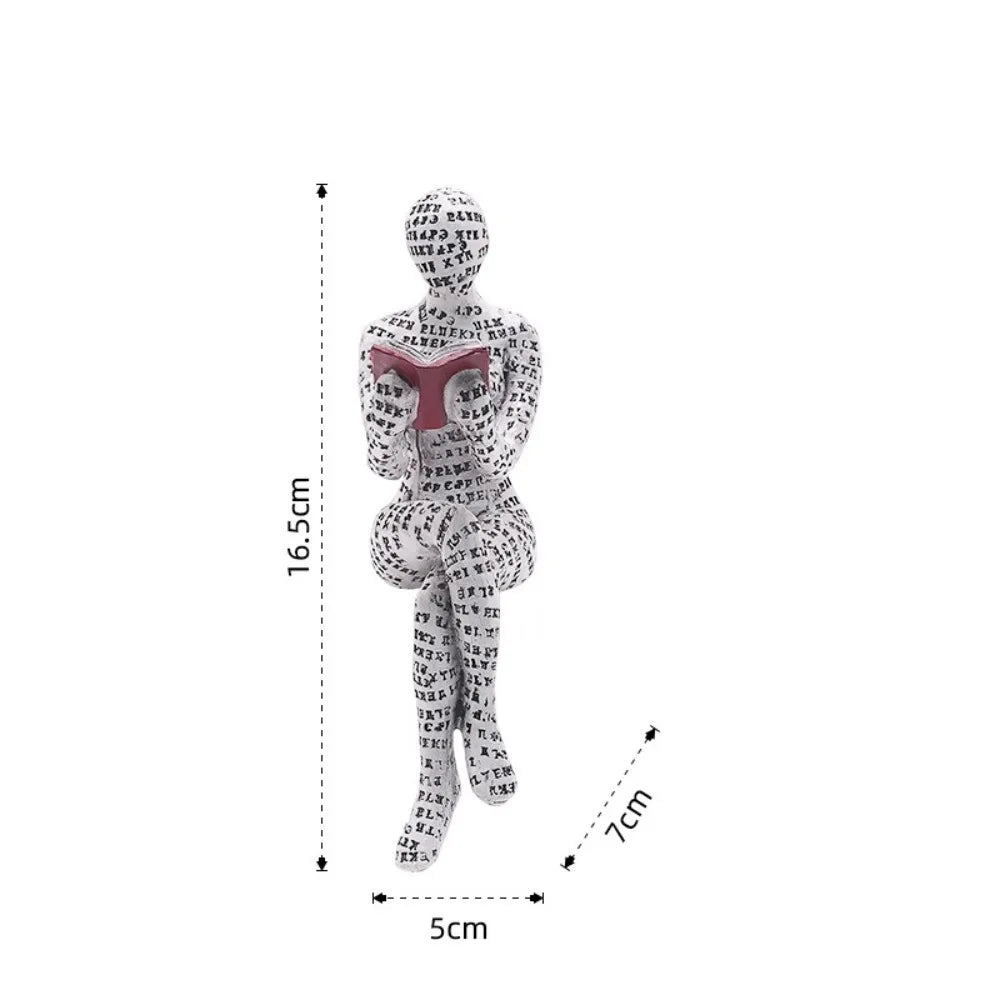 Mini reading woman figurine nordic modern sculpture