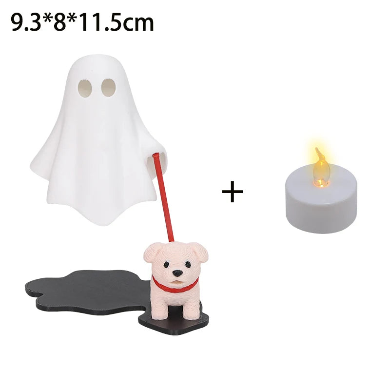 Ghost with dog figurine 3d printed statue