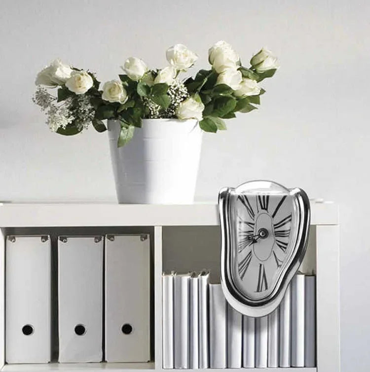 Melting surrealist wall clock home decor