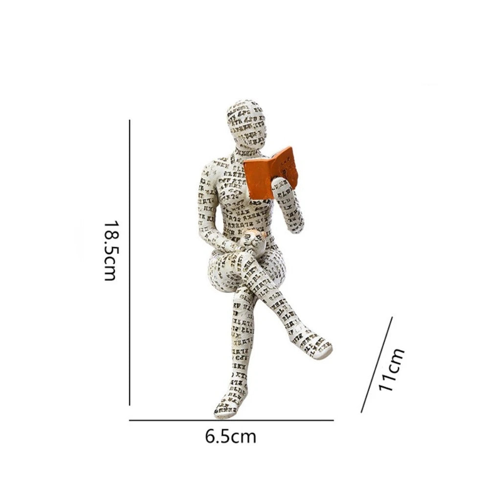 Mini reading woman figurine nordic modern sculpture