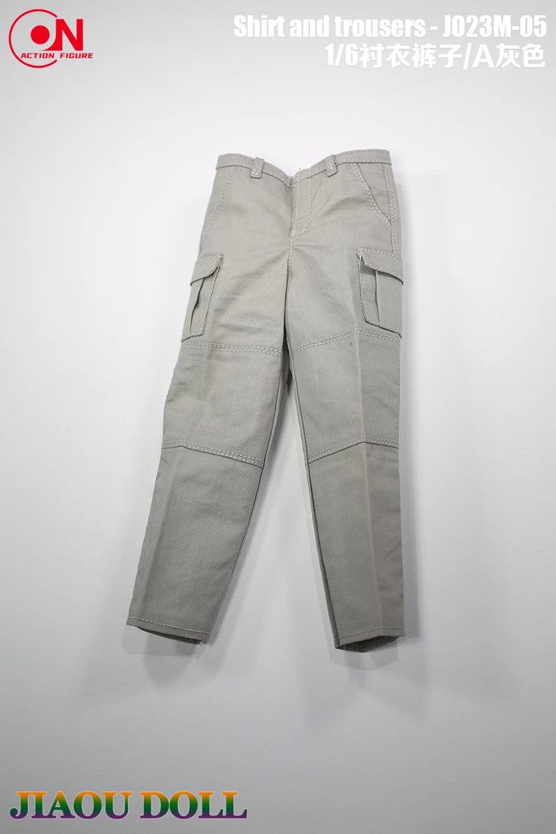 1/6 scale action figure plaid shirt and cargo pants outfit