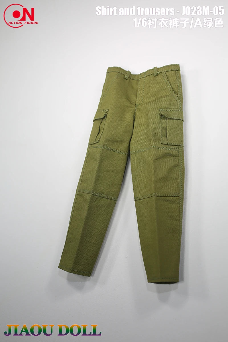 1/6 scale action figure plaid shirt and cargo pants outfit