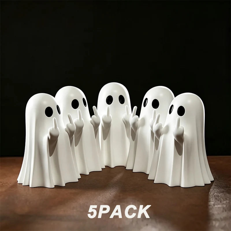 Ghost Figurine (Funny Gesture) – Spooky Shelf &amp; Mantel Decor