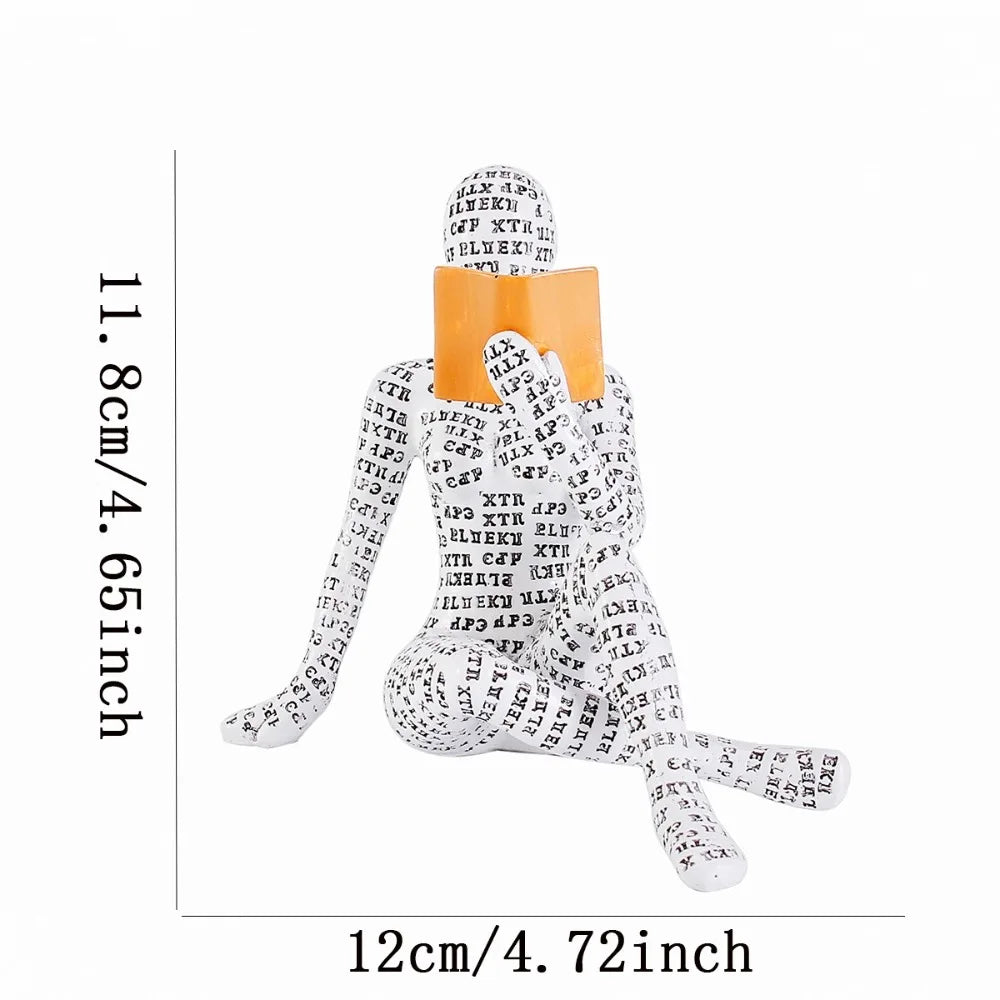 Mini reading woman figurine nordic modern sculpture