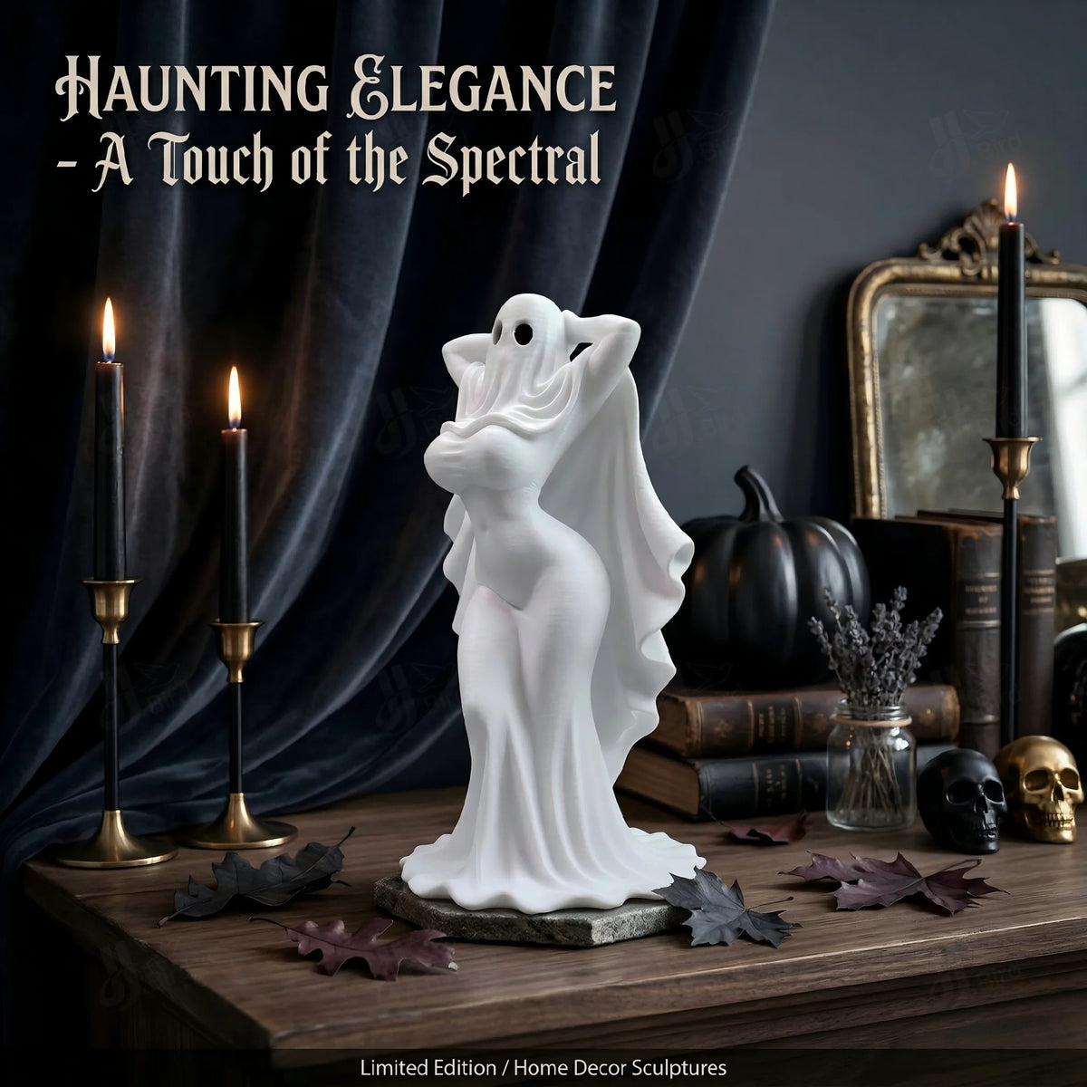Gothic ghost girl figurine collectible sculpture