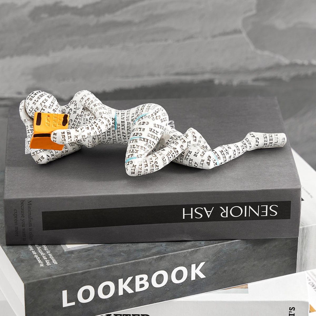 Reading woman resin statue desk sculpture