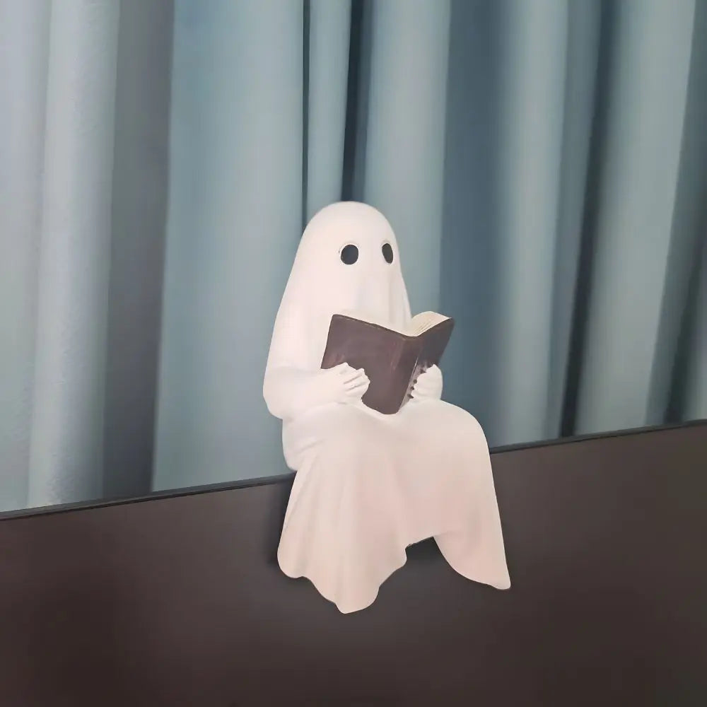 Little ghost reading statue resin decor