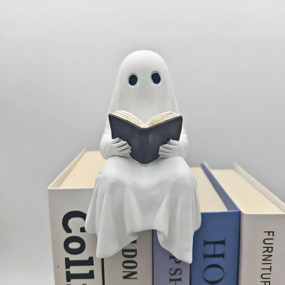 Little ghost reading statue resin decor