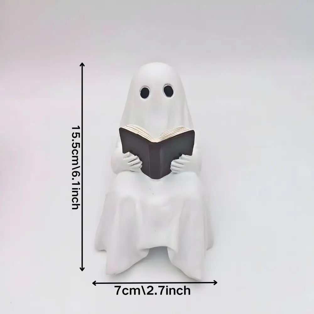 Little ghost reading statue resin decor