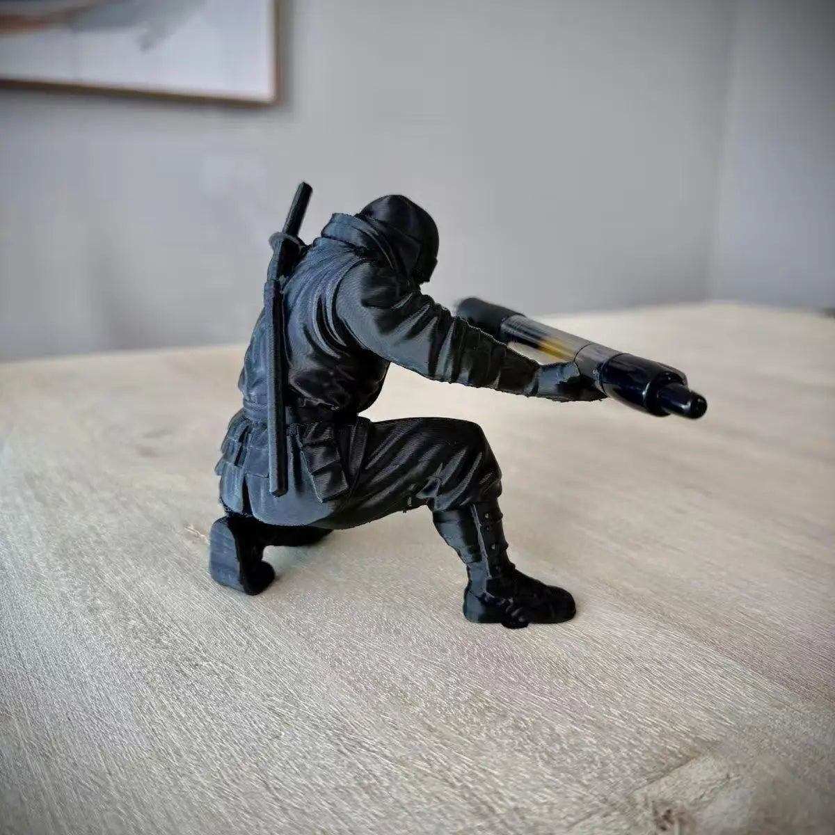 Ninja figurine pen holder desk organizer