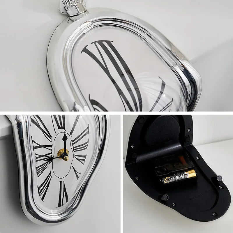 Melting surrealist wall clock home decor