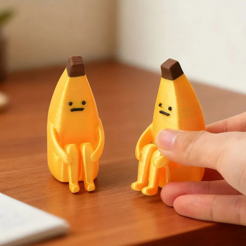 Anxious banana figurine funny desk decor