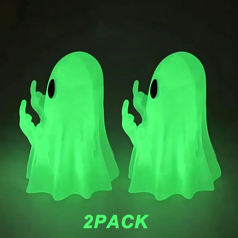 Ghost Figurine (Funny Gesture) – Spooky Shelf &amp; Mantel Decor
