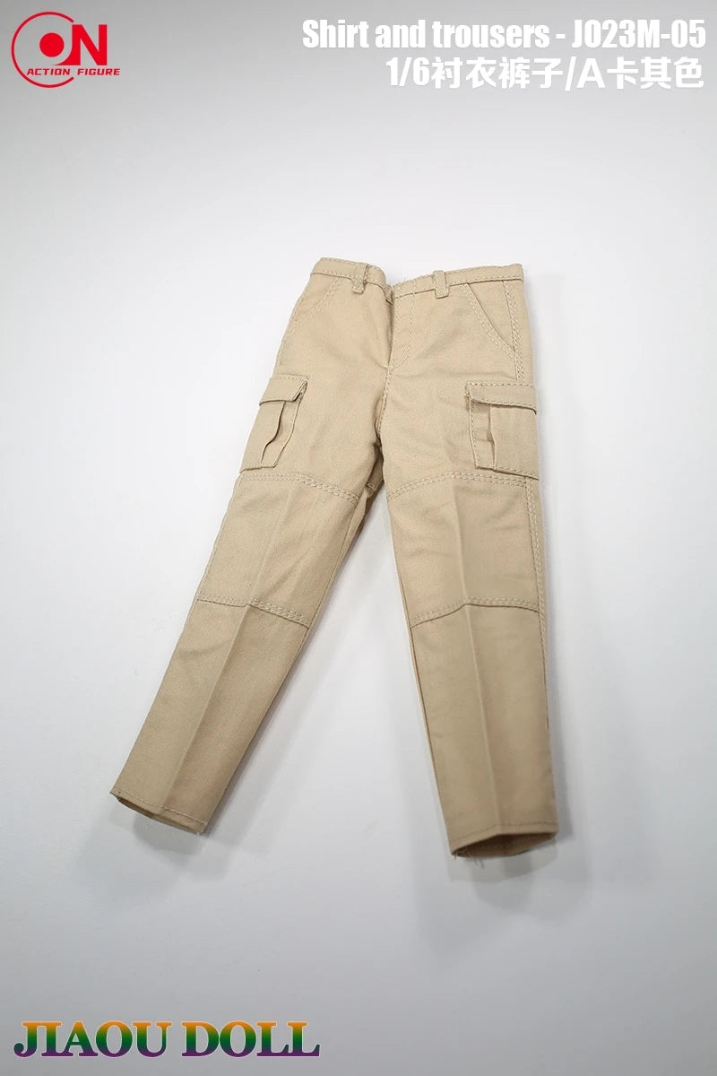 1/6 scale action figure plaid shirt and cargo pants outfit