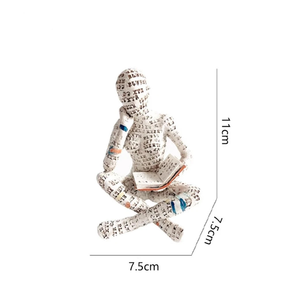 Mini reading woman figurine nordic modern sculpture