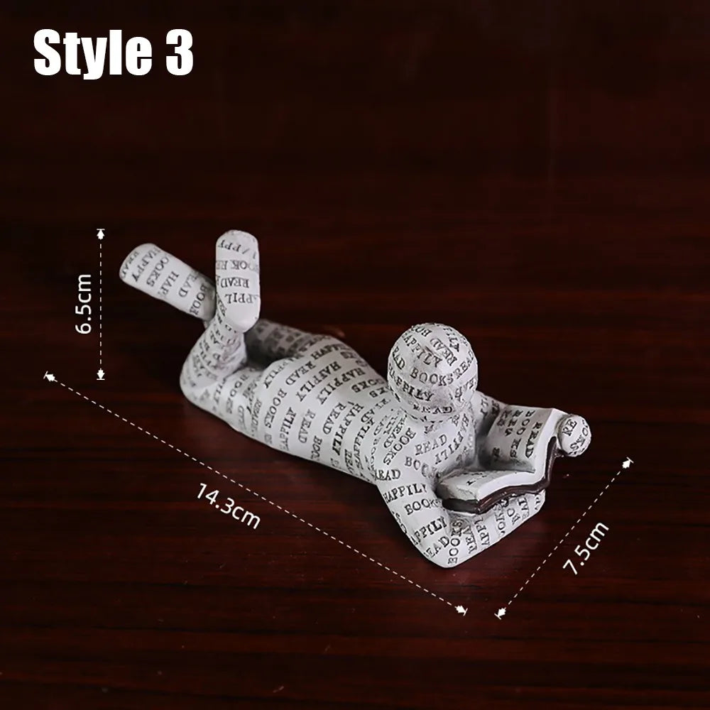 Mini reading woman figurine nordic modern sculpture