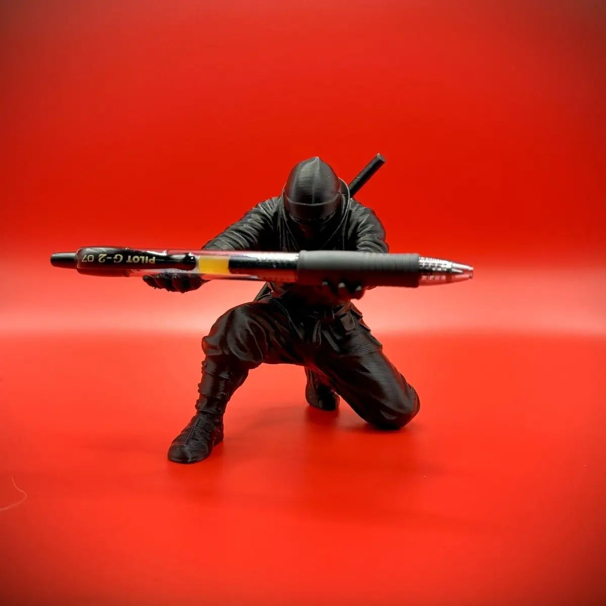 Ninja figurine pen holder desk organizer