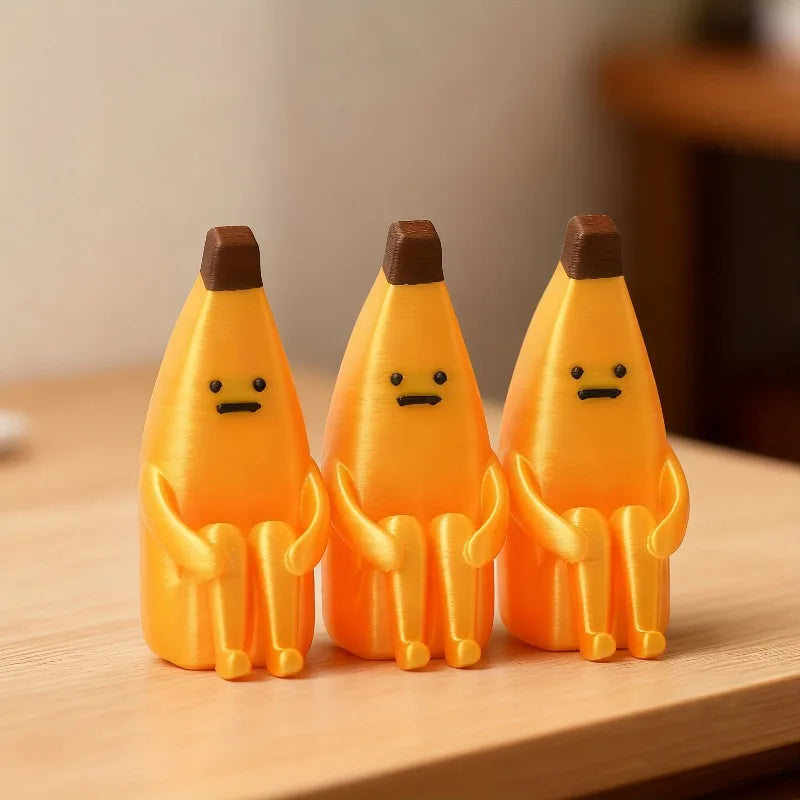 Anxious banana figurine funny desk decor