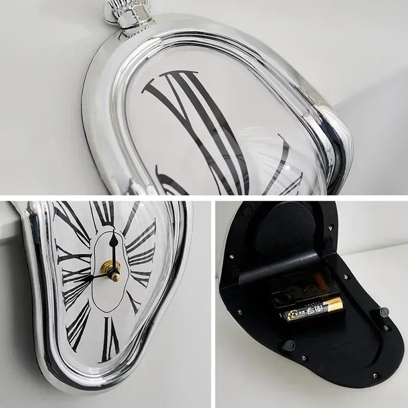 Melting surrealist wall clock home decor