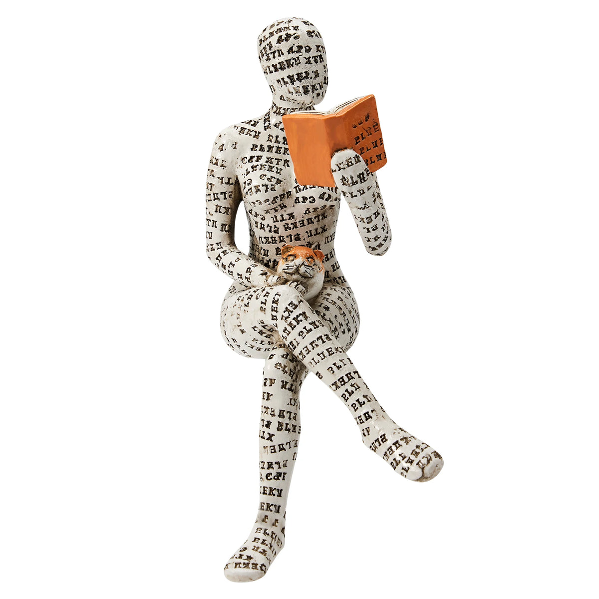 Reading woman resin statue desk sculpture