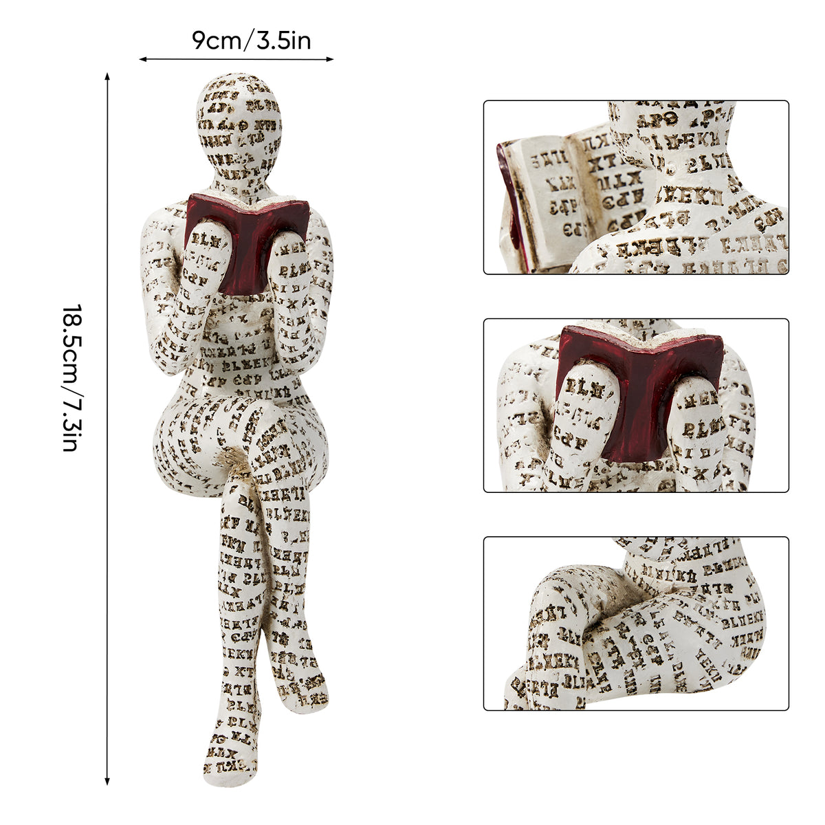 Reading woman resin statue desk sculpture