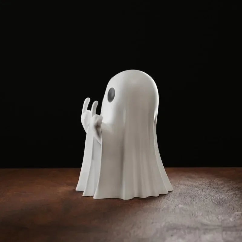 Ghost Figurine (Funny Gesture) – Spooky Shelf &amp; Mantel Decor