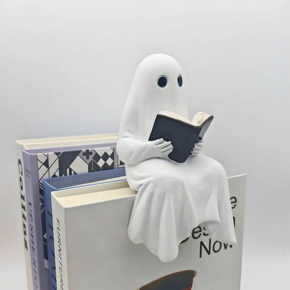 Little ghost reading statue resin decor