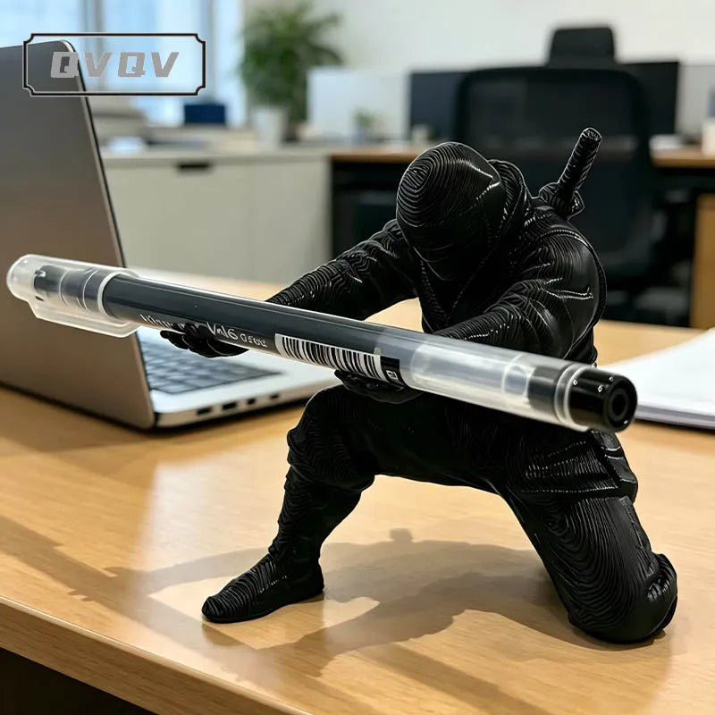Ninja figurine pen holder desk organizer
