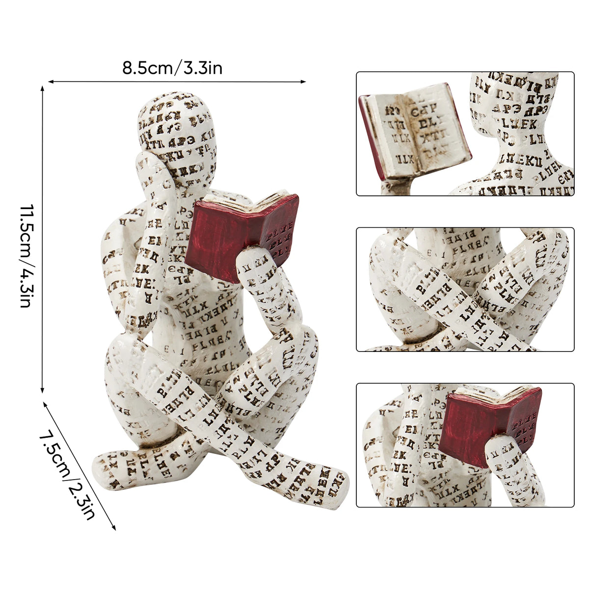 Reading woman resin statue desk sculpture