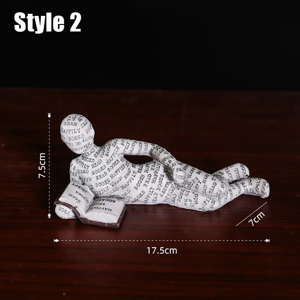 Mini reading woman figurine nordic modern sculpture