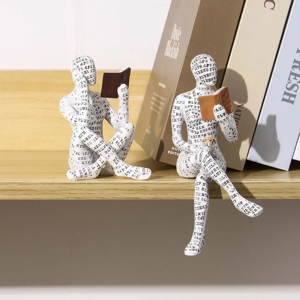 Mini reading woman figurine nordic modern sculpture