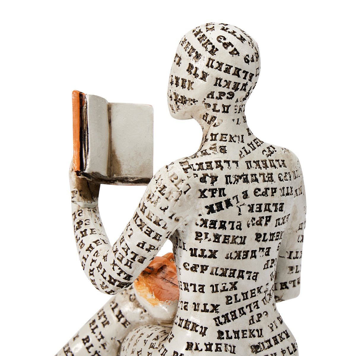 Reading woman resin statue desk sculpture