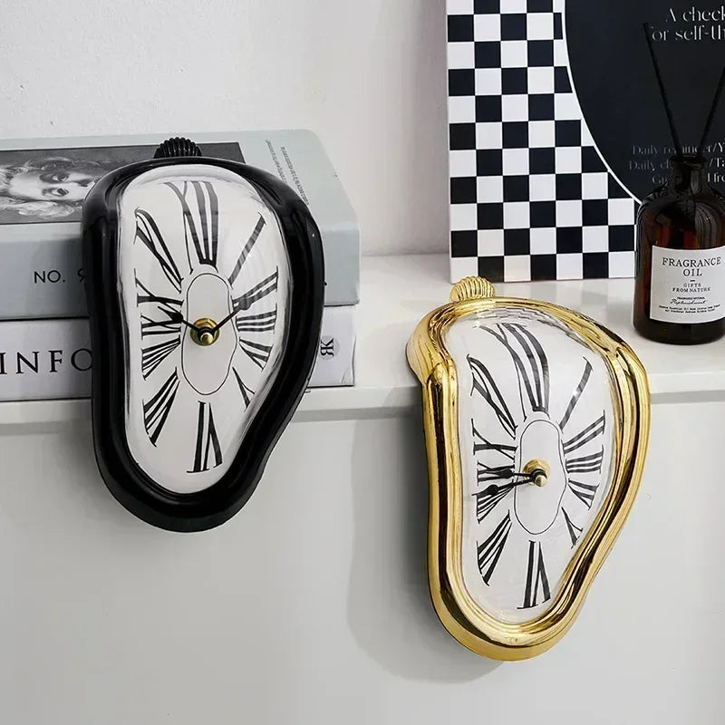 Melting surrealist wall clock home decor