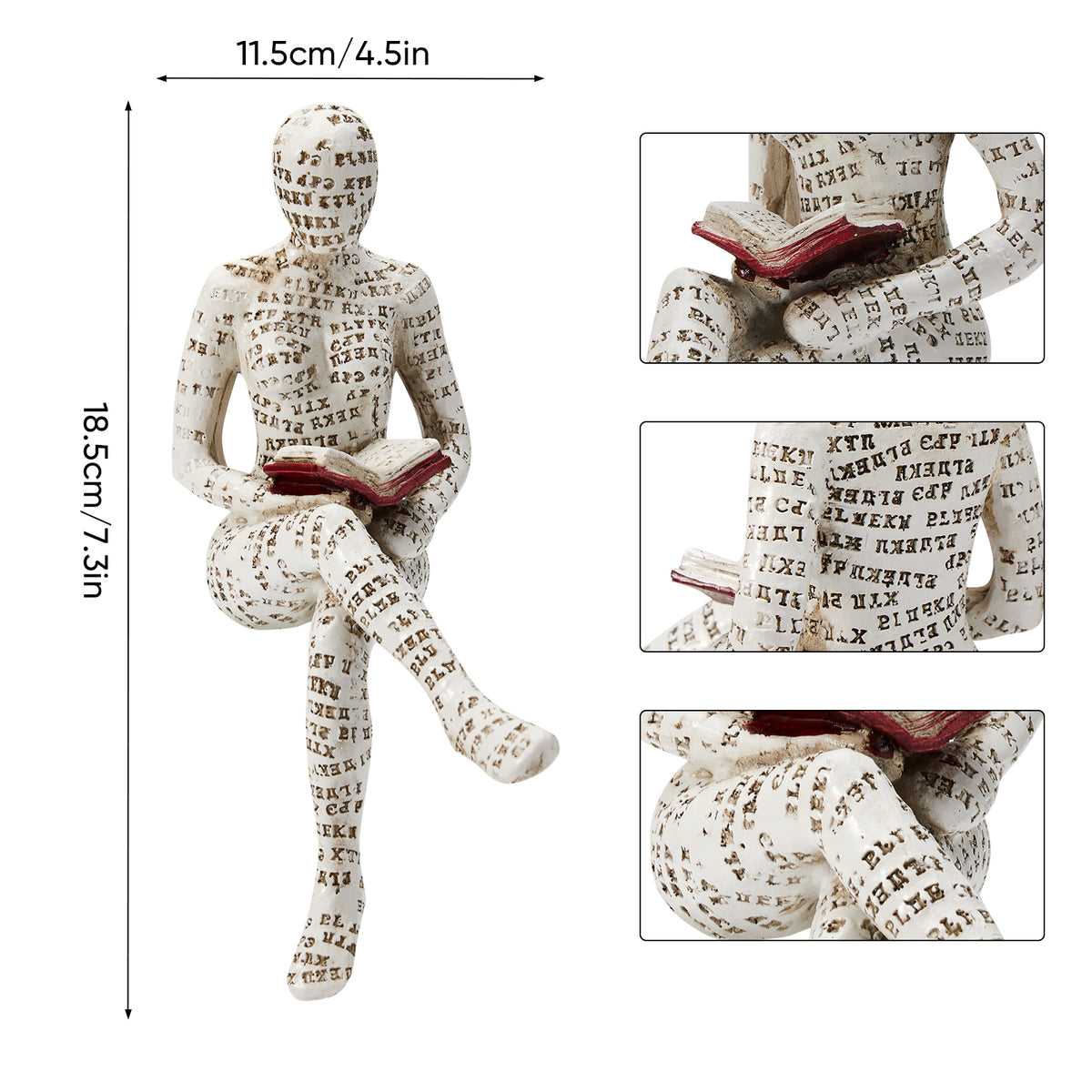 Reading woman resin statue desk sculpture