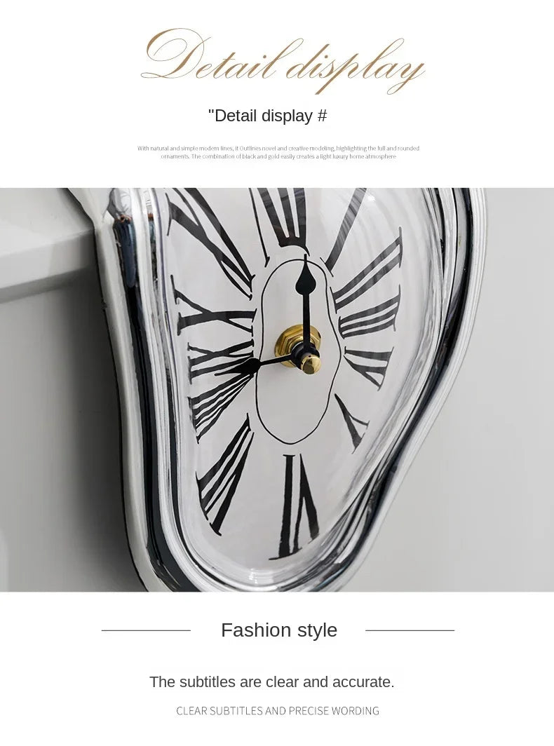 Melting surrealist wall clock home decor