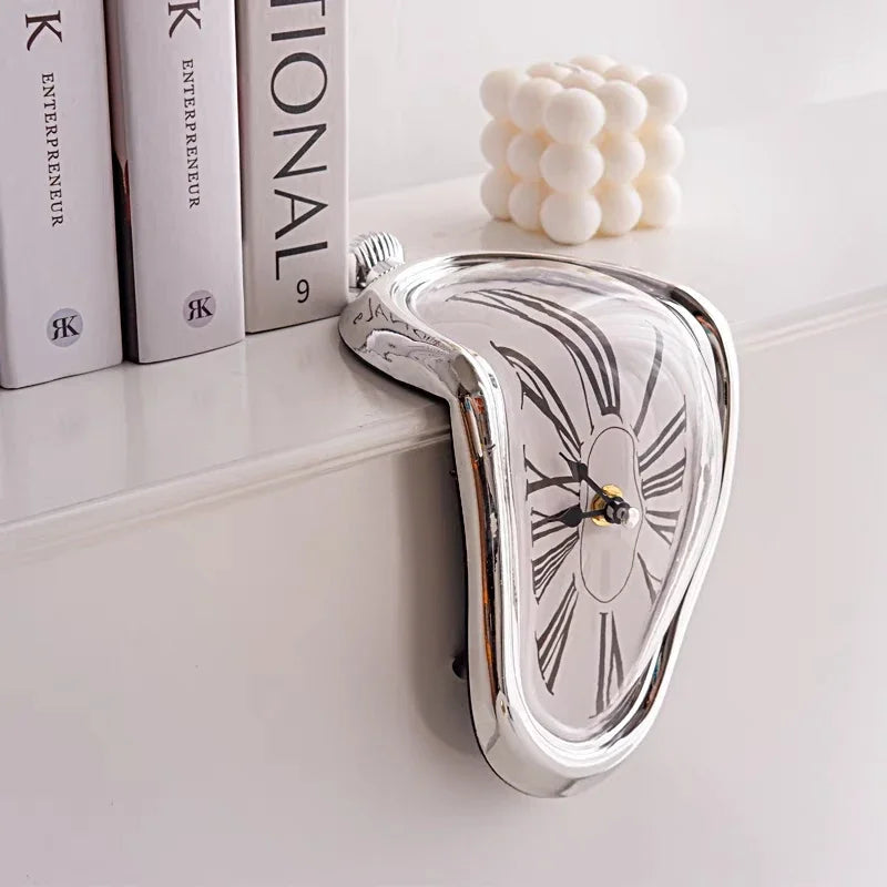 Melting surrealist wall clock home decor