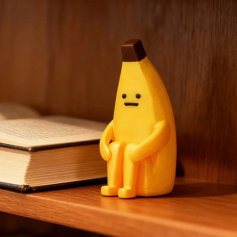 Anxious banana figurine funny desk decor