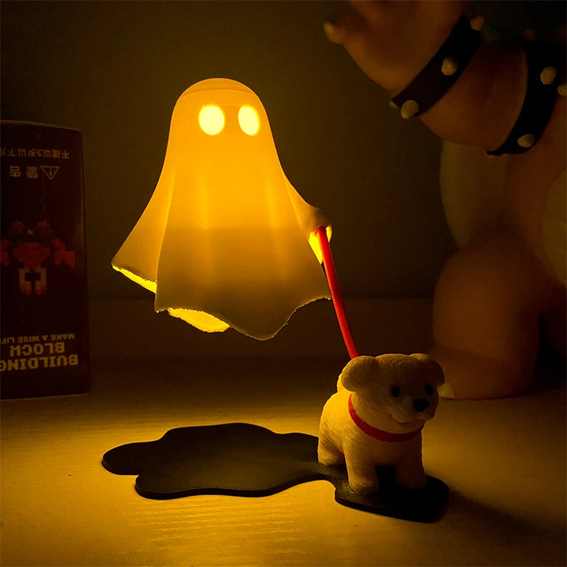 Ghost with dog figurine 3d printed statue
