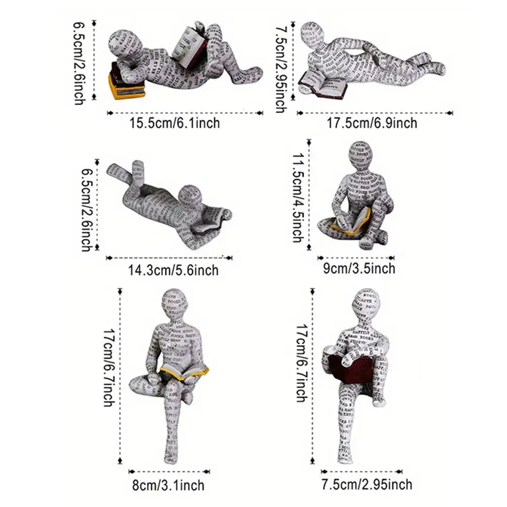 Mini reading woman figurine nordic modern sculpture