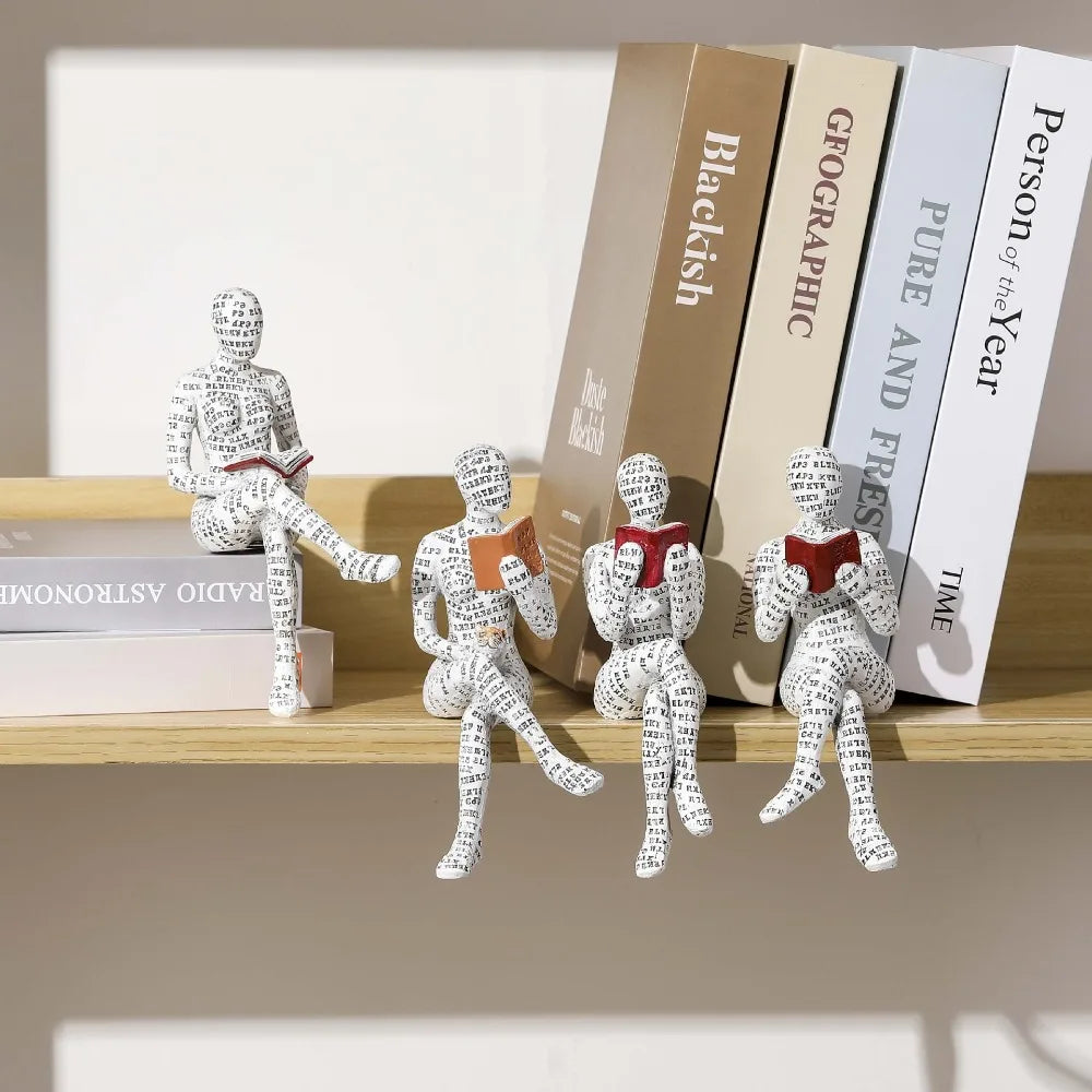 Mini reading woman figurine nordic modern sculpture