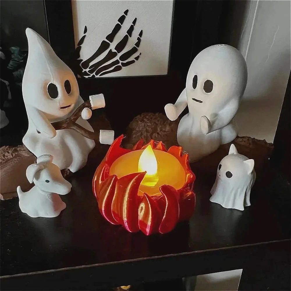 Ghost campfire decor set outdoor halloween props
