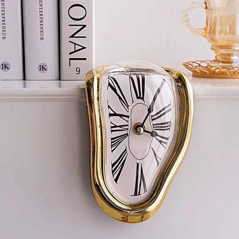 Melting surrealist wall clock home decor