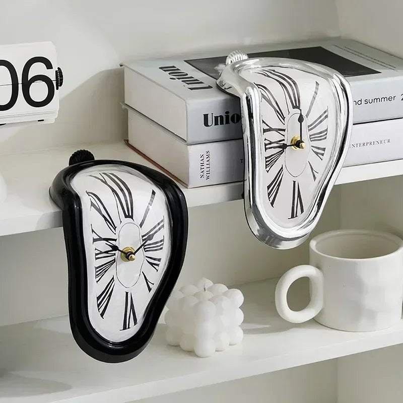 Melting surrealist wall clock home decor