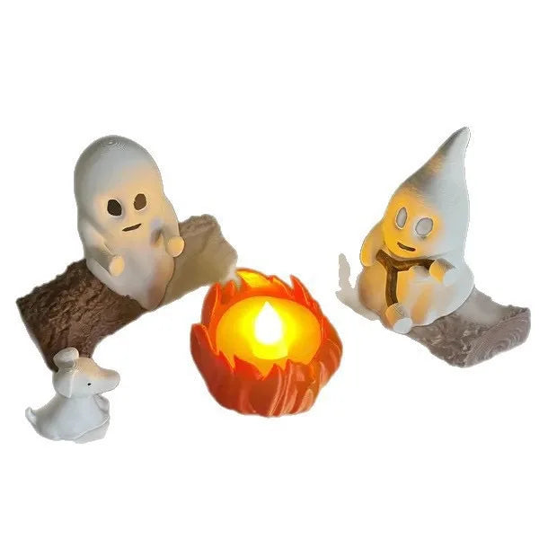 Ghost campfire decor set outdoor halloween props